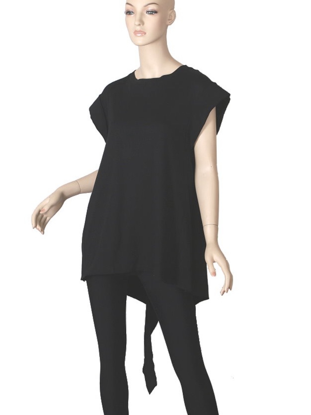 Isabel Marant Black Cotton Power Sleeves Tails T-shirt Top 40/6